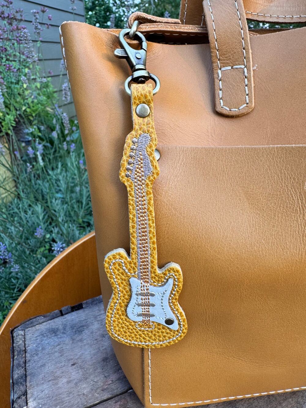 Portland Leather ELECTRIC Guitar Bag Charm Guitar Purse Charm SUNSHINE